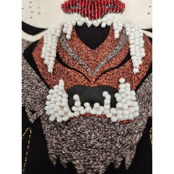 Aeropostale Embroidered Beaded Cat Feline Graphic Crewneck Sweatshirt Sz Medium - Picture 5 of 10